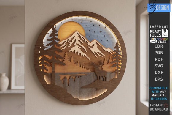 Download 3D Layered Wall Decor Laser Cut | CNC - Wall decor Collection