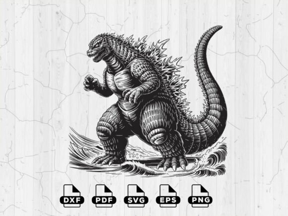Download Godzilla Silhouette SVG, Cricut Cut File - Silhouette Collection