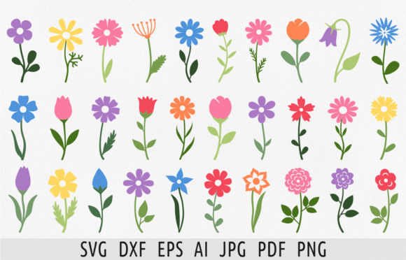 Download Flat Flower Svg Bundle Floral Cricut Svg - Flower Collection