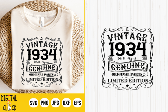 Download Vintage 1934 Birthday Well Aged Genuine - 1934 Collection