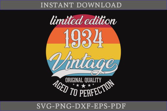 Download Vintage 1934 Aged to Perfection SVG File - 1934 Collection