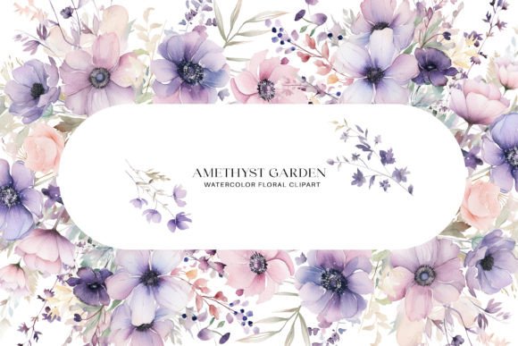Download Watercolor Ametyst Flowers Clipart Set - Flower Collection
